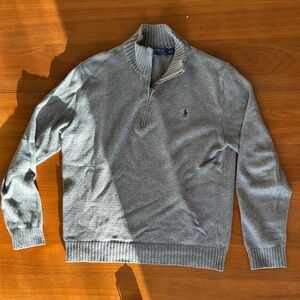 Polo by Ralph Lauren Men’s Light Gray 1/4 Zip Sweater